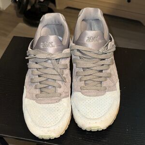 Asics Cream and Gray Athletic Shoes